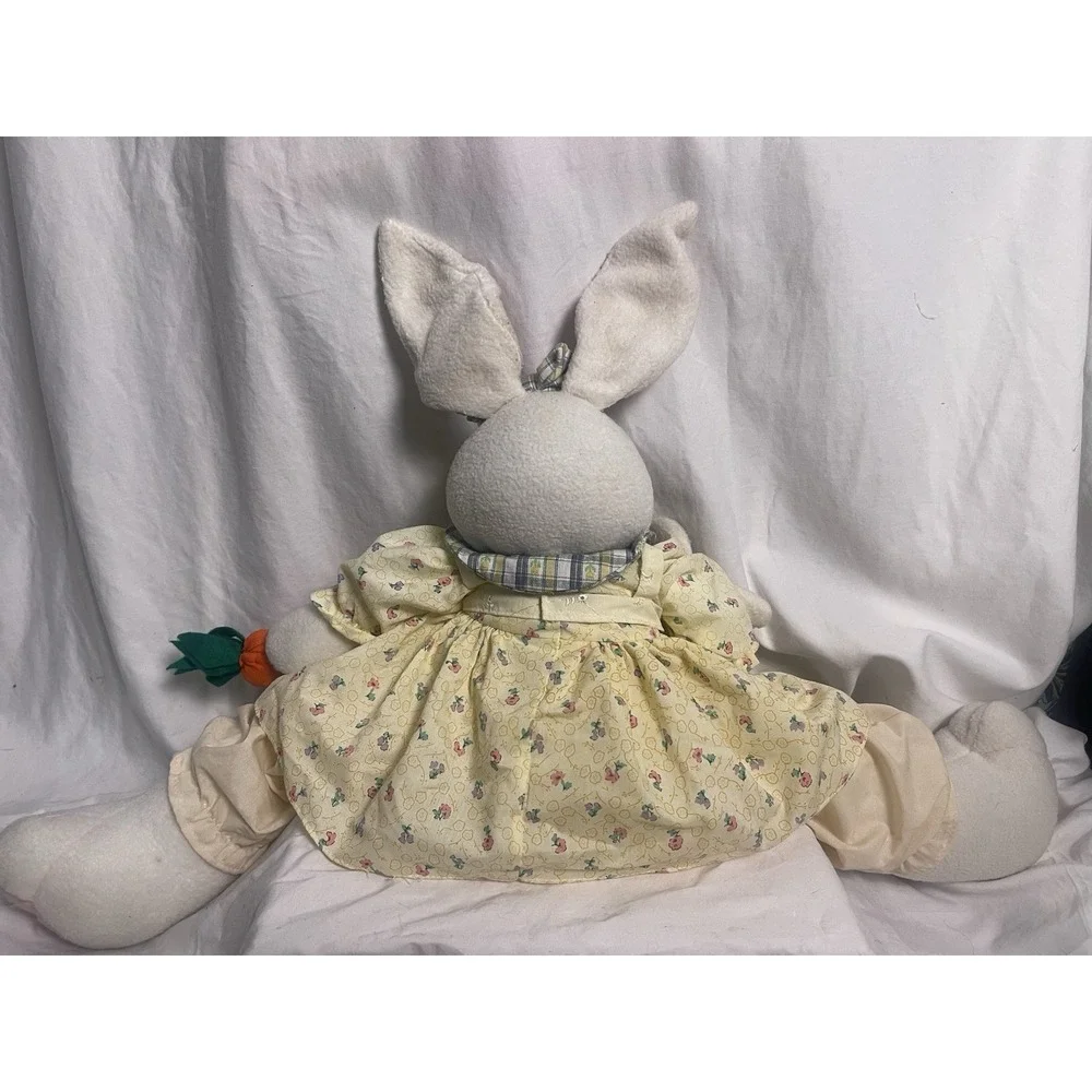 Vintage Easter Spring bunny cottage dress door stopper plush 18